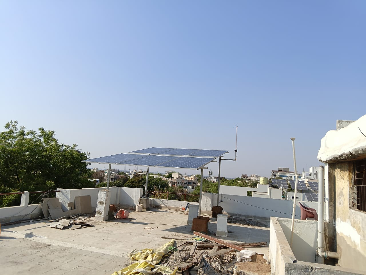 Rooftop solar on spacious terrace